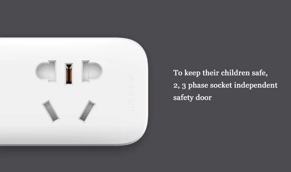 Xiaomi Mi, 3 гнезда питания, умная розетка, умный Электрический Мульти адаптер, 5 м, независимая безопасность, 10 А, 250 В, 2500 Вт