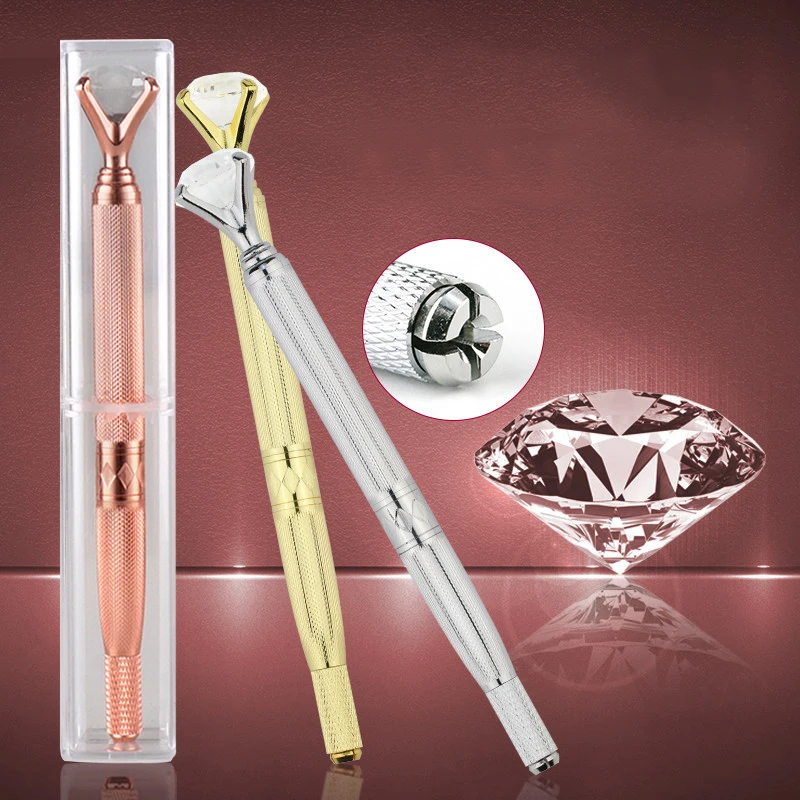 

New Permanent Makeup Manual Tattoo Pen Imitation Diamond Inlay Decorative Accessories Supply Use For Tattoo Eyebrow Eyeline Lips