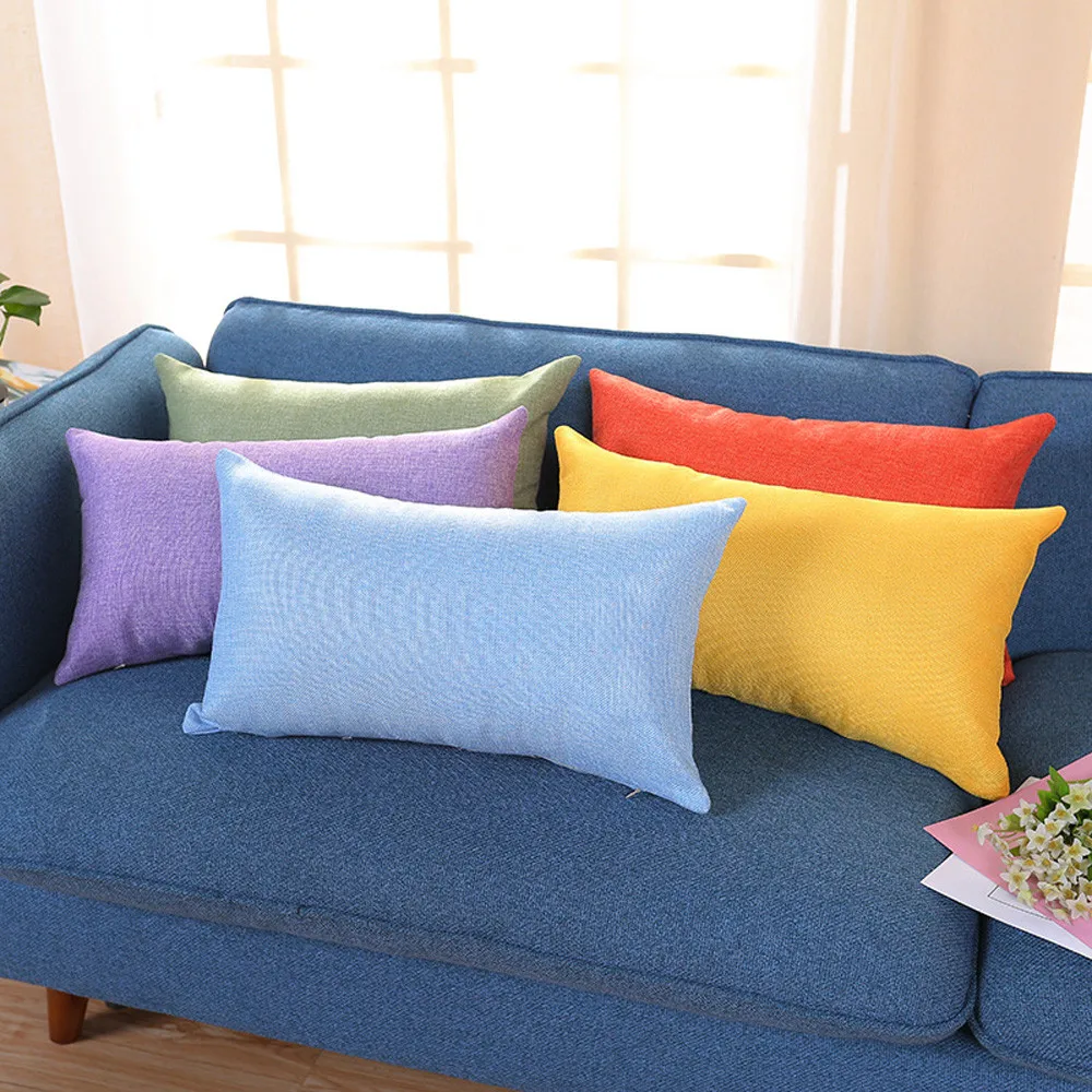 

Grade A Nonwoven Removable and Washable linen pillowcase Rectangle Cushion Cover Silk Throw Pillow Case Pillowcase L430
