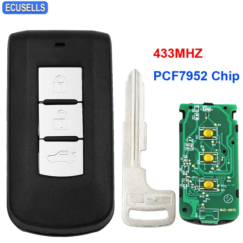 

3 Button Remote Key FSK 433Mhz ID46 PCF7952 Chip for Mitsubishi Lancer Outlander ASX Sport Pajero Shogun Montero G8D-644M-KEY-E