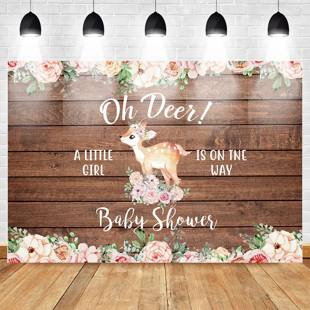 Mehofoto Rustic Wood Style Baby Shower Backdrop Newborn Baby
