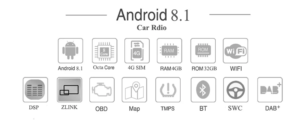 Flash Deal New 6.2" 1Din 4+32GB Android 8.1 Car Radio Audio Stereo Support 4G LTE SIM Network/DSP Octa Core GPS Carplay Multimedia Player 0