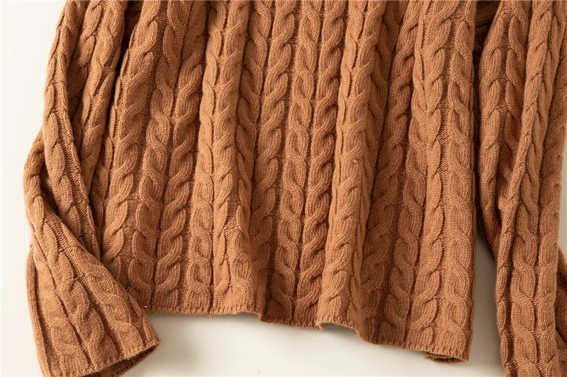 Мериносовая шерсть скрученный вязаный женский модный пуловер с высоким воротником h-прямой Широкий свободный однотонный цвет XS/S/M