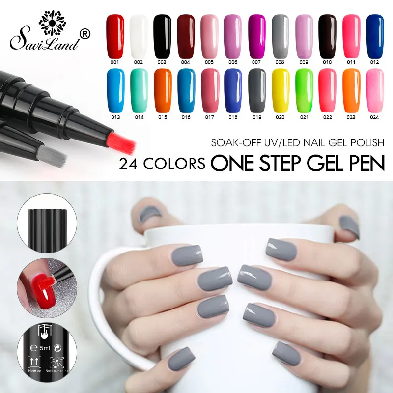 

Saviland 3 in 1 Painting Gel Lacquer One Step Nail Gel Polish No Need Top Coat and Base Coat Gel Varnish Nail Art