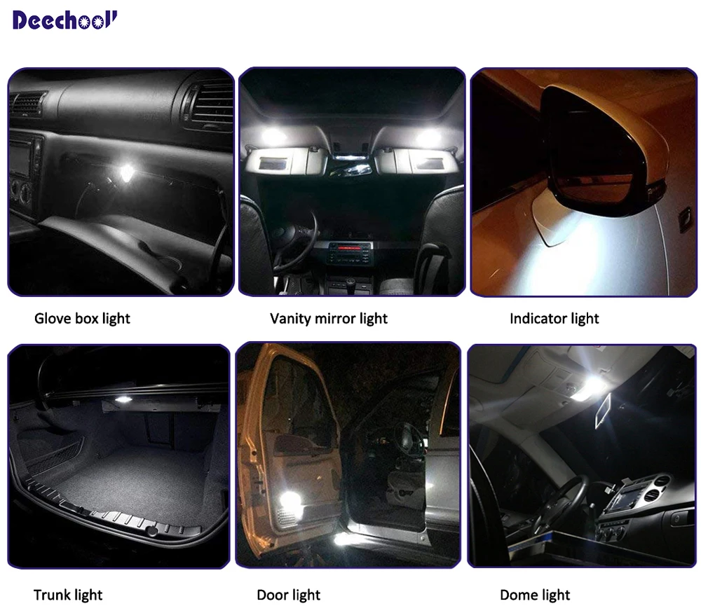 Автомобильная светодиодная лампа deechooll T10 6 шт. W5W 5630/5730 6SMD автомобильная для