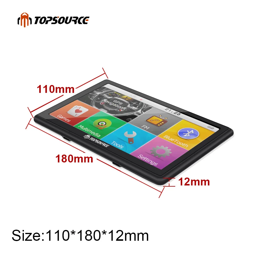 TOPSOURCE 7 дюймов HD Автомобильный GPS навигатор WinCE 6 0 FM 8 ГБ грузовик Sat Nav Бесплатная