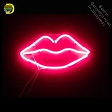 Неоновая вывеска в виде губ, винтажные неоновые вывески, неоновый светильник с стеклянной трубкой, для отдыха, комнаты, дома, окон, знаковый знак любви, неоновый светильник, художественные лампы