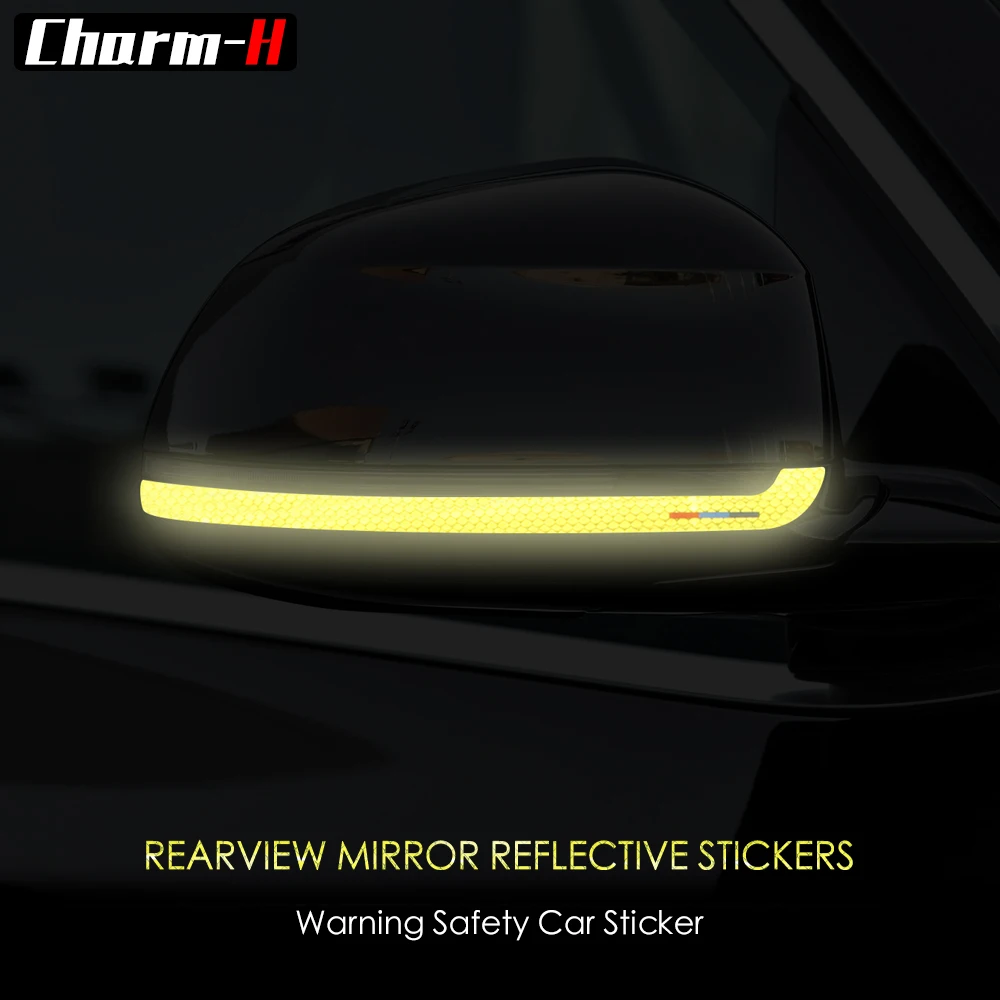 

2pcs For BMW X5 F15 X6 F16 X3 F25 X4 F26 Reflective Safety WarningTape Marking Rearview Side Mirror Anti-rub Strip Mark Sticker