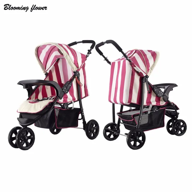 Baby Stroller Light Weight Three Big Rubber Wheels Foldable Portable Stroller With Umbrella