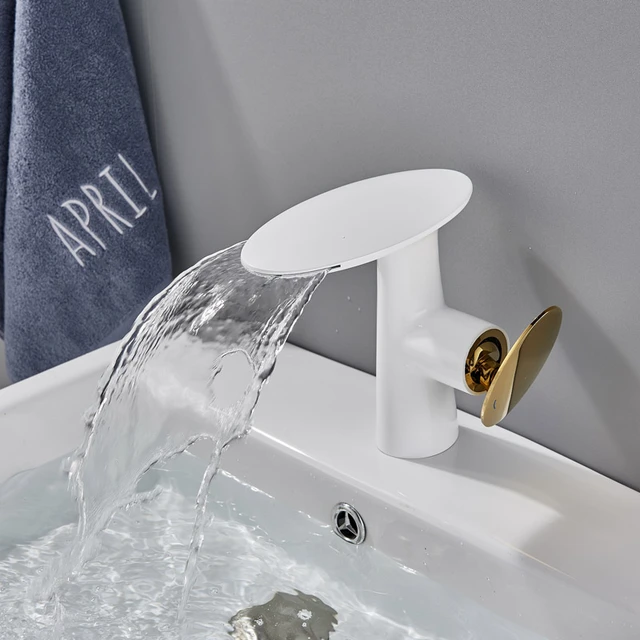 Robinet salle de bain Cascade Mitigeur de lavabo en laiton chromé robinet de lavabo à deux voies Design moderne