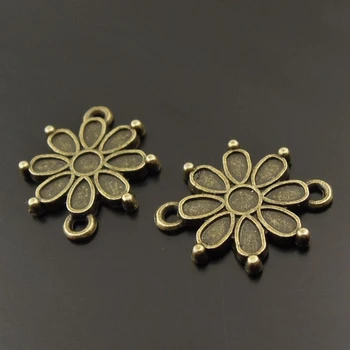 

GreaceAngie 60pcs Antiqued Style Bronze Tone Alloy Flower Charm Jewelry Connector Finding 38050 Handmade Fashion Accessory