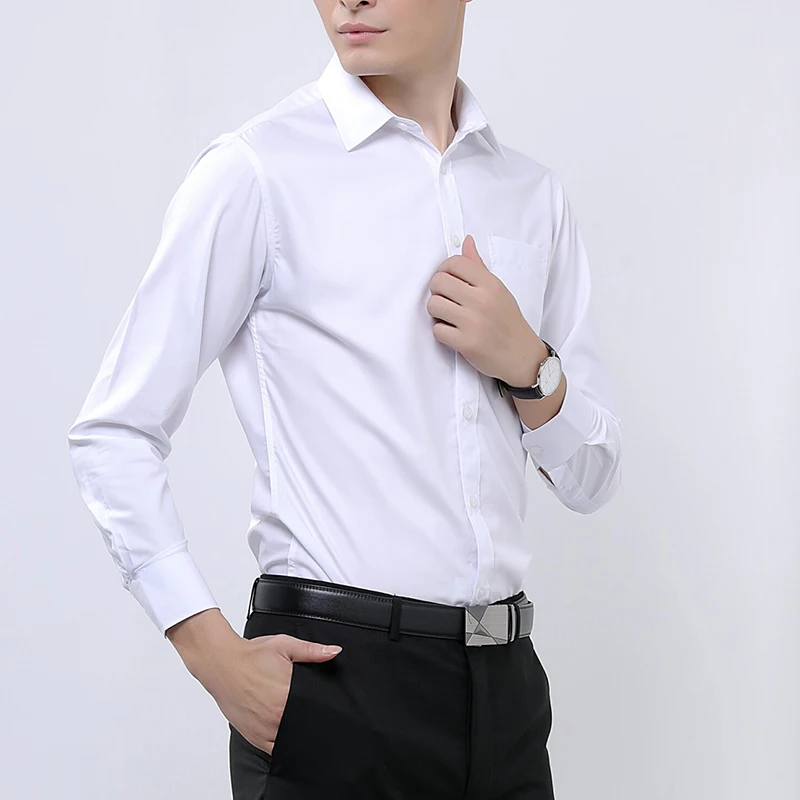 2019 деловая официальная рубашка для мужчин большого размера slim fit | Мужская одежда