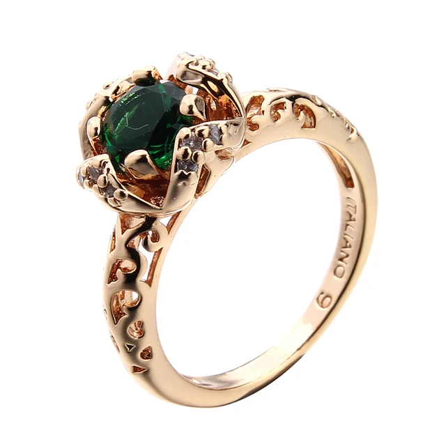 Brazilian Emerald Gold Ring (Design R1) | GemPundit