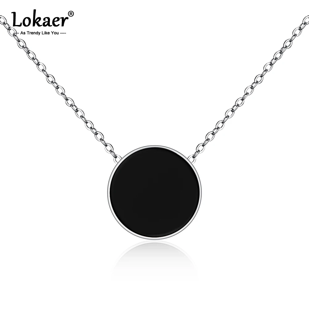 Lokaer, черный акрил, нержавеющая сталь, массивные короткие чокеры, ожерелья, подвеска, цепочка для ключицы, розовое золото, модные ювелирные изделия N17057