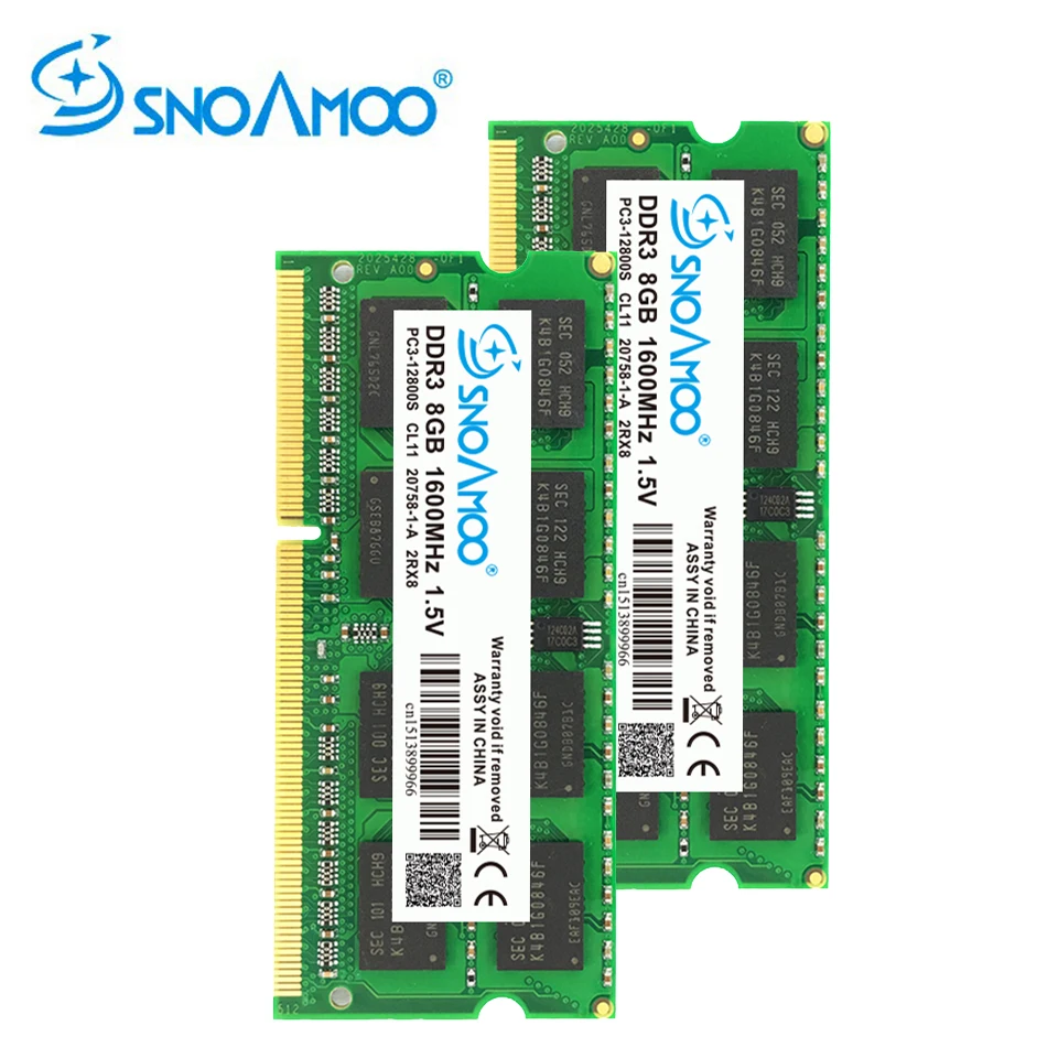 SNOAMOO DDR3 8GB 1333/1600 MHz memoria Ram PC3-10600S памяти ноутбука 204 Pin 1,5 V 2Rx8 SO-DIMM память компьютера гарантия