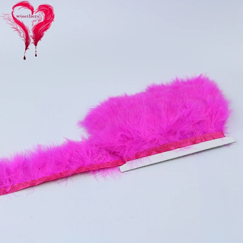 Fancy Soft Colorful Feather Ribbon 6 5 rose pink marabou trimming 4