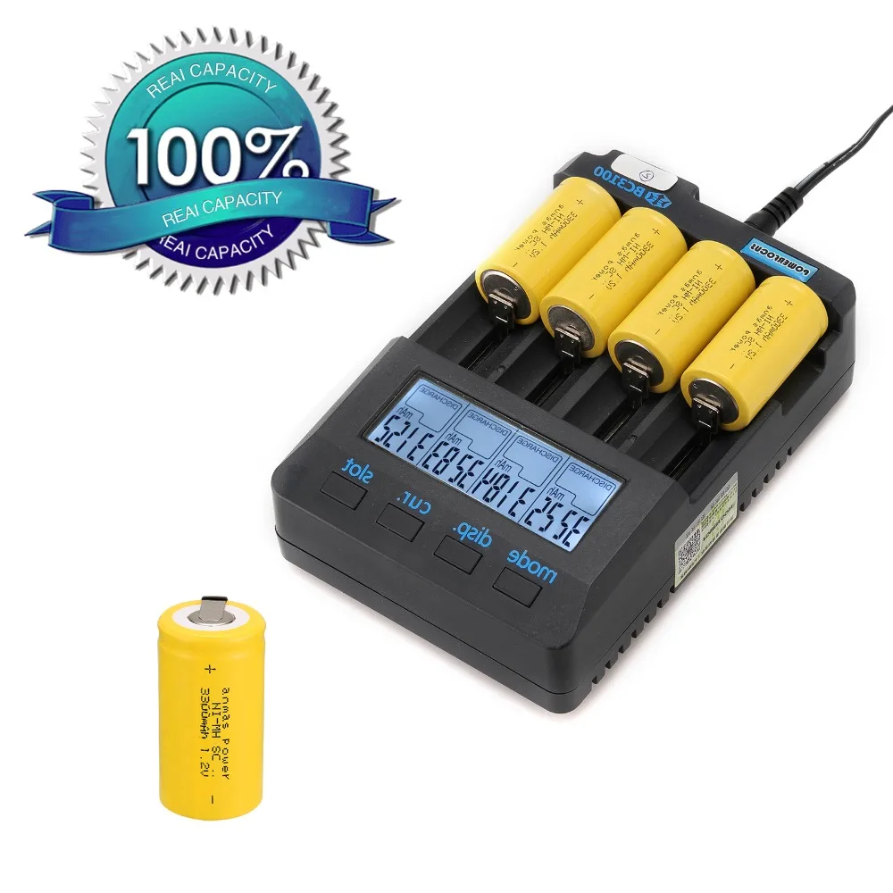 Российский продавец! Anmas power 12 шт. sub c SC батарея Ni-Cd аккумуляторная 3300mh с tab-желтого