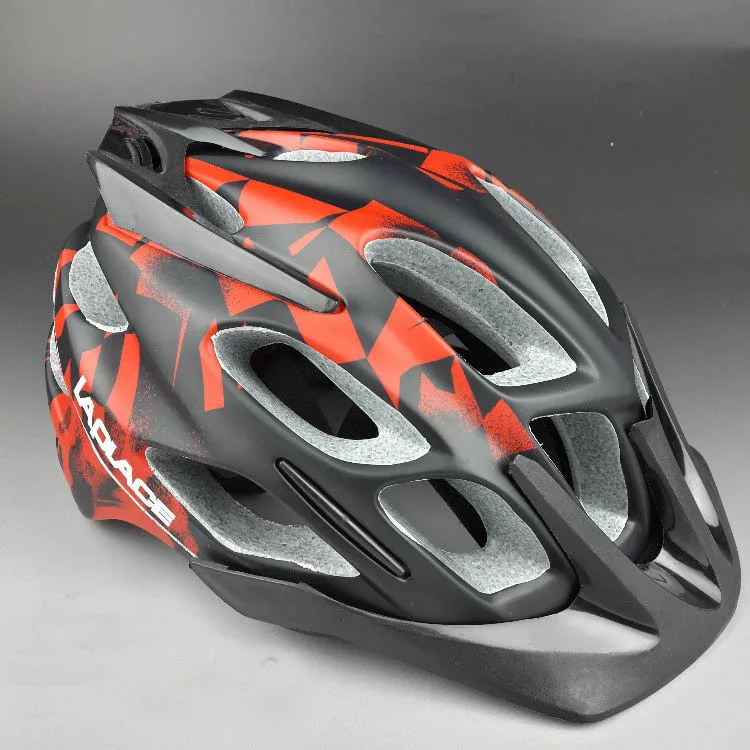 MTB AM шлем велосипедный внедорожный/Горный гоночный шлем велосипедный EPU интегрально-Формованный шлем 52~ 60 см LAPLACE Q3 290 г 20 отверстий - Цвет: black  red