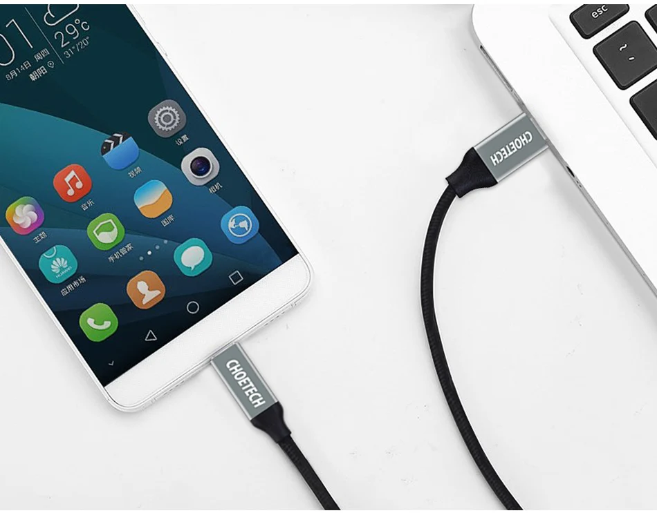 CHOETECH usb type-C кабель type-C 1 м Быстрая зарядка Usb 3,0 кабель для samsung Galaxy S8 USB-C для Xiaomi Mi5 кабели для мобильных телефонов