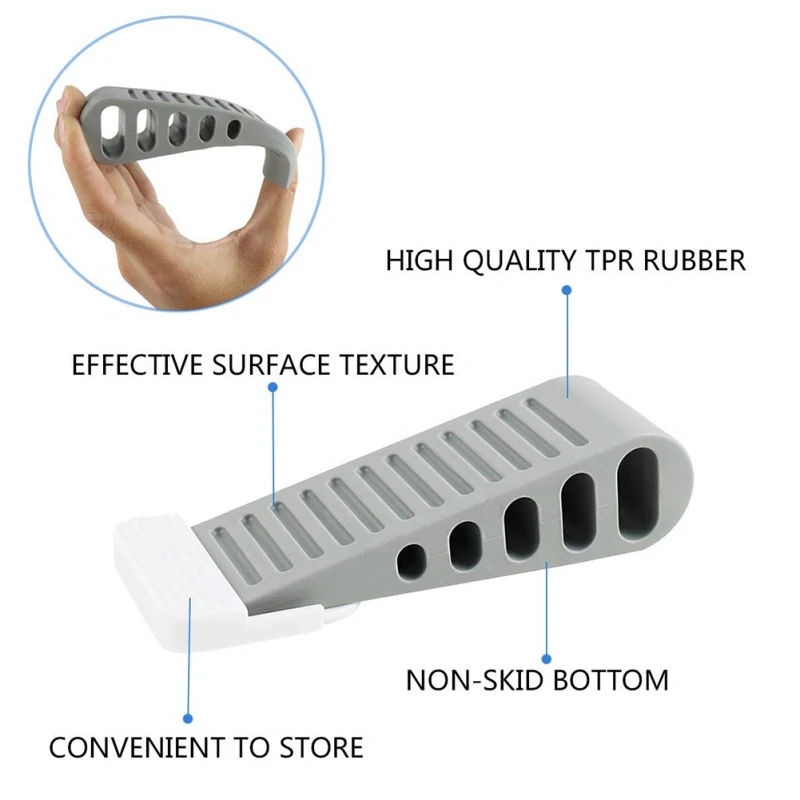 3 шт. дверные клиновидные пластиковые дверные стопы Нескользящие черные дверные буферы для офиса дома ребенка безопасный пол дверь пробка