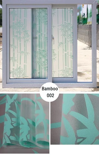 Матовые непрозрачные стеклянные пленки, оконная пленка, уличные стеклянные наклейки, домашний декор, офисный магазин, декоративный бамбуковый узор, 60 см на 200 см - Цвет: Bamboo 002