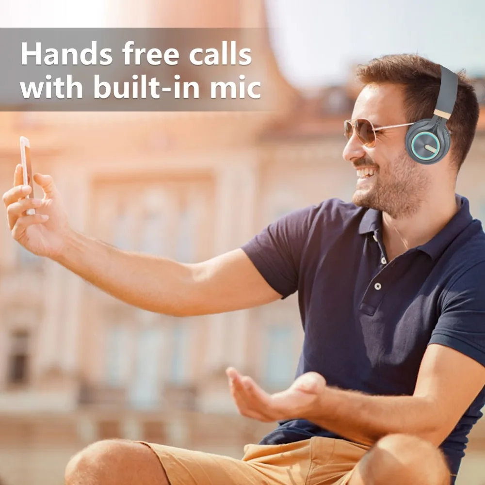 B6 Wireless Headphones Bluetooth 5.1Headphone 12H Playing time Stereo Glowing Headset Earphone With Mic For Tv Cellphone xiaomi