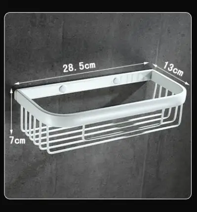 Настенная полка для ванной комнаты, белая корзина для мыла, Алюминиевая Полка для ванной и душа, держатель для мыла, держатель для бумаги - Цвет: style 2