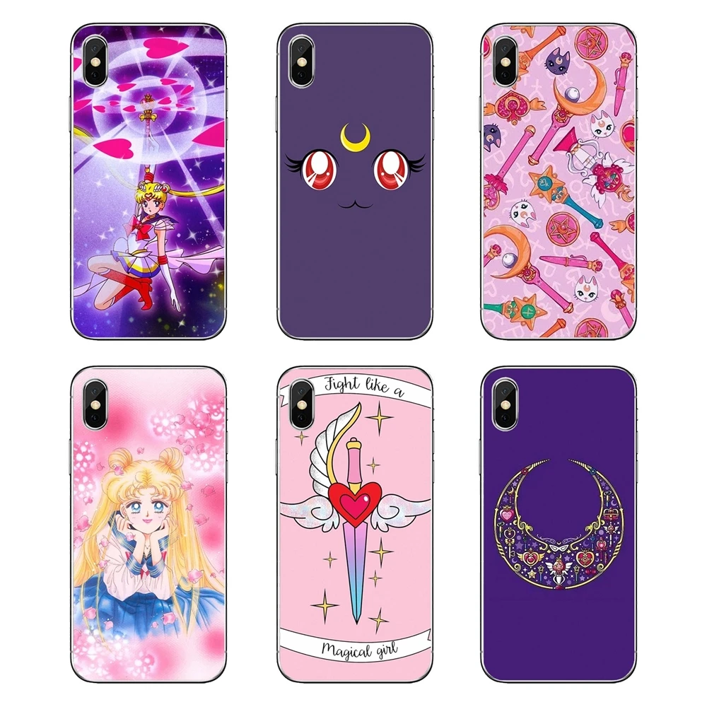 

Soft Transparent Shell Covers For Motorola Moto X4 E4 E5 G5 G5S G6 Z Z3 G3 C Play Plus Japanese Comic Sailor Moon Lovely Girl