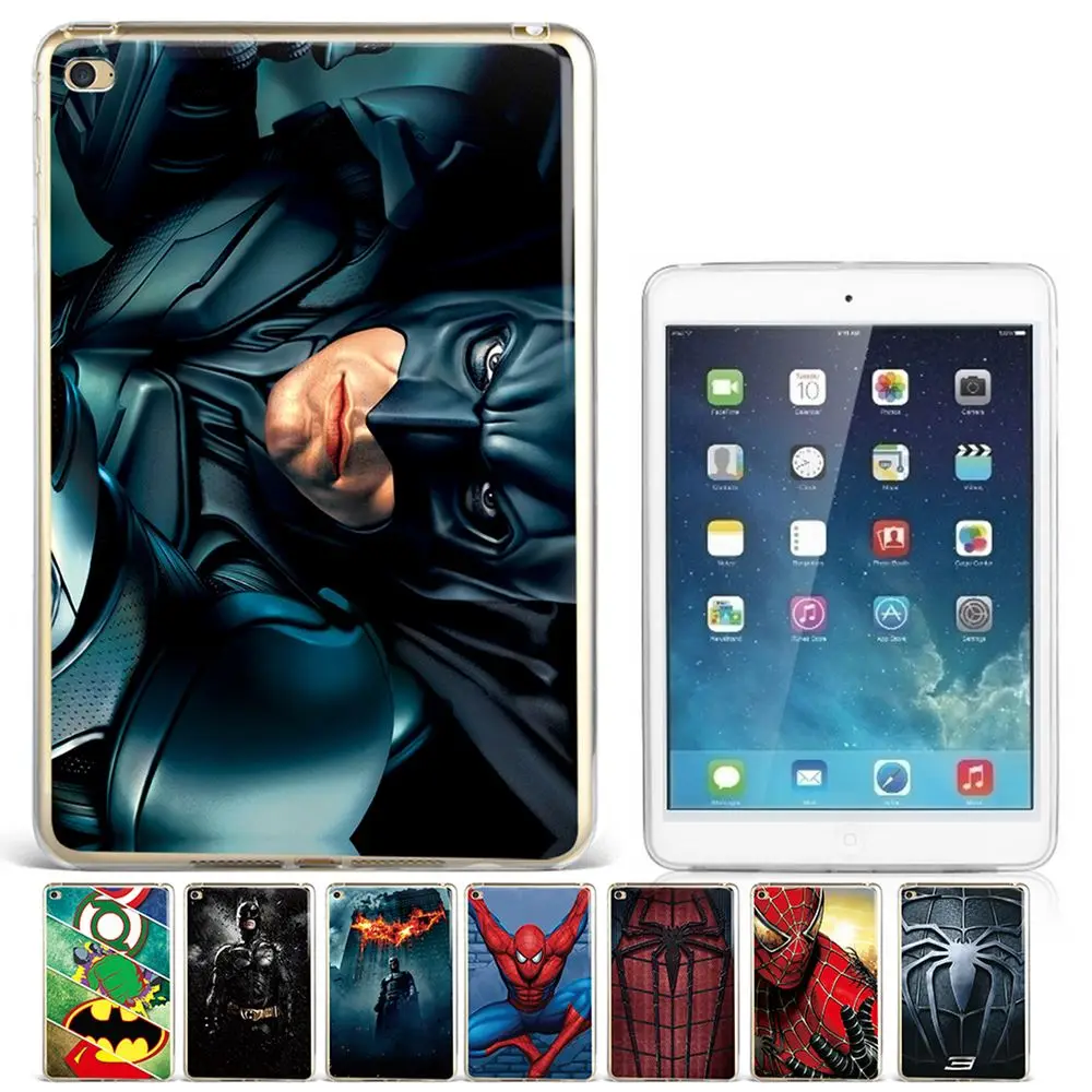 

Cool Superhero The Avengers Logo Spiderman Batman New TPU Silicone Soft Light Tablet Case Cover For Apple iPad 2 3 4 Generations