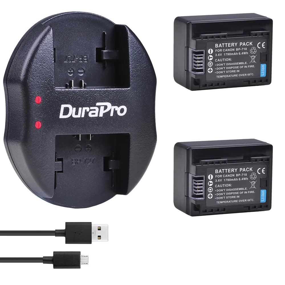 2 шт. 1790 мАч BP-718 BP 718 камера батарея + USB зарядное устройство для Canon BP-709 BP-745 BP-727