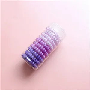 Женские телефонные кольца резинки для волос с коробкой для девочек резиновый женский бант аксессуары для волос карамельный цвет резинка - Цвет: Purple