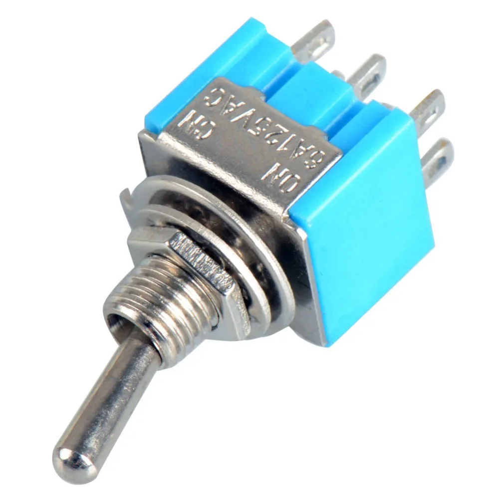 5 шт. синие 6 контактные миниатюрные переключатели DPDT ON Mini 6A125VAC|switch switch|switch toggleswitch