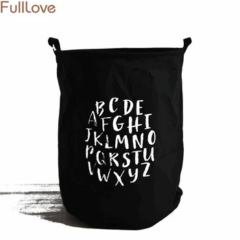 

40*50cm Large Laundry Basket 2018 Letters Printed Basket for Toys Black Laundry Hamper Clothes Organizer Folding Storage Basket