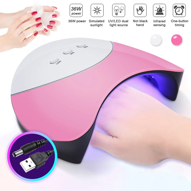 36W USB LED UV Nail Gel Curing Lamp Light Nails Polish Dryer Nail Art