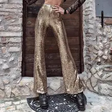 Black Gold Sequin Trousers Women Sparkle Metallic Maxi Ladies Silver High Waist Long Wide Leg PantsClub Wear Stage Dance YFL-085 Black Gold Sequin Trousers Women Sparkle Metallic Maxi Ladies Silver High Waist Long Wide Leg PantsClub Wear Stage Dance YFL-085