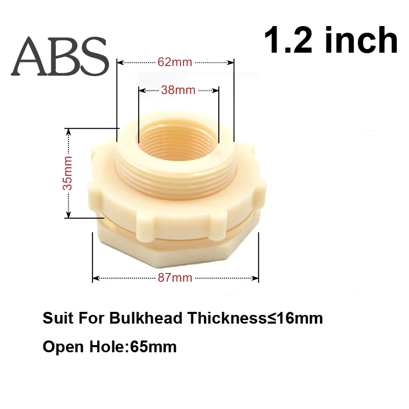 NuoNuoWell аквариум ABS переборки разъем ведро воды трубка для цистерны суставов 1,"-4" Большой размер сливной соединитель герметичный - Цвет: 1.2 inch