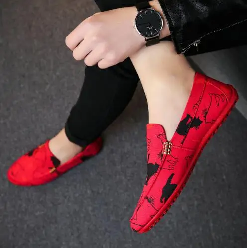 

2018 Spring Summer Breathable Men sport Shoes Male Flats Walking Driver red Men Shoes men sneakers