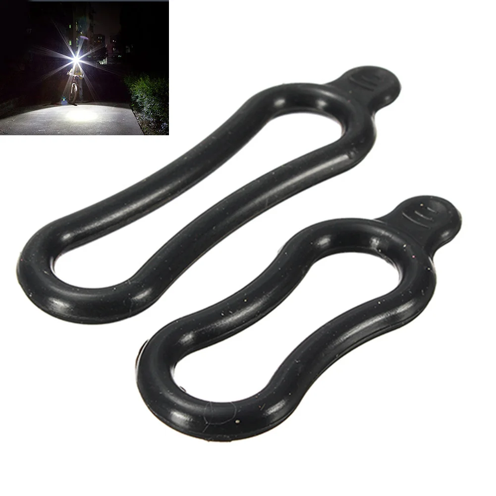 Top 2pcs Rubber Ring Bicycles Handbar Light Holding Band Holder For Bike LED Headlight Headlamp Fixing Parts 3