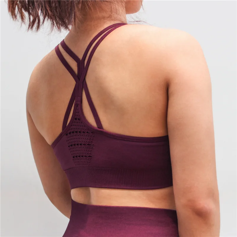 

Energy Seamless Sports Bra Running Back Cross Strappy Yoga Bra with Sport Bra Push Up Sport Woman Fitness Top Wear
