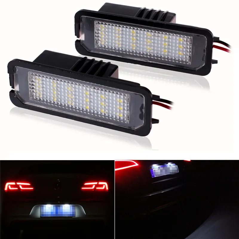 2Pcs LED License Plate Light 18leds Number Plate Light For VW Golf GTI