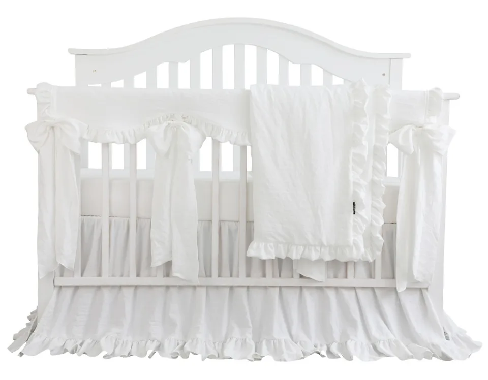 white ruffle crib skirt