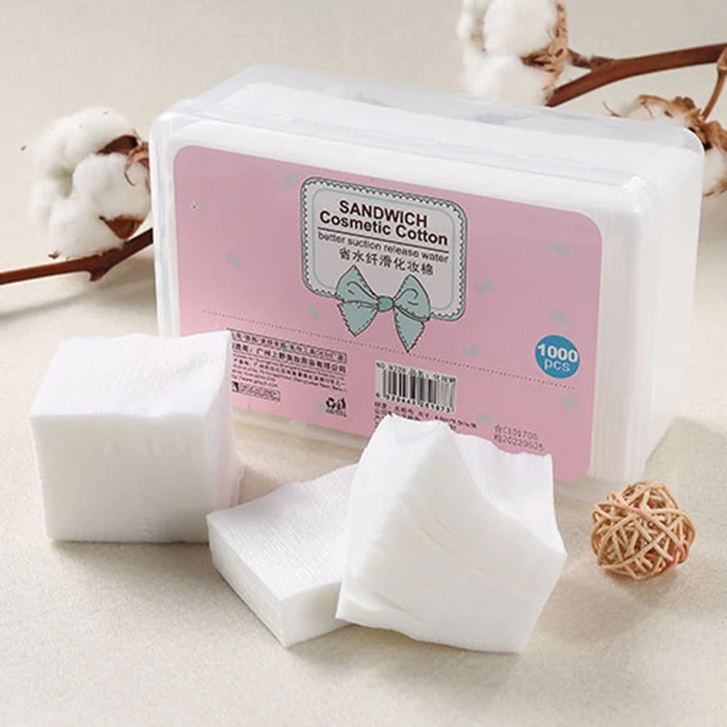 

1000Pcs/Set Disposable Makeup Cotton Wipes Soft Makeup Remover Pads Ultrathin Facial Cleansing Paper Wipe Make Up Tool