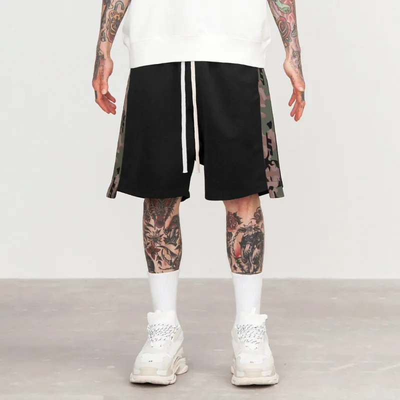 Боковой камуфляж, в полоску, с принтом с затягивающими шнурками эластичный пояс свободные летние шорты