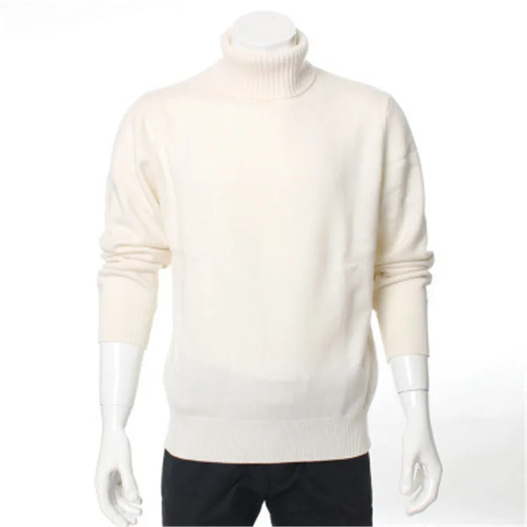  high grade 100%goat cashmere thick knit men fashion turtleneck pullover sweater H-straight neutral 
