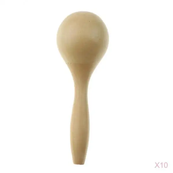 Деревянный Неокрашенный песочный молоток Maraca 10 шт. шейкер музыка детские игрушки