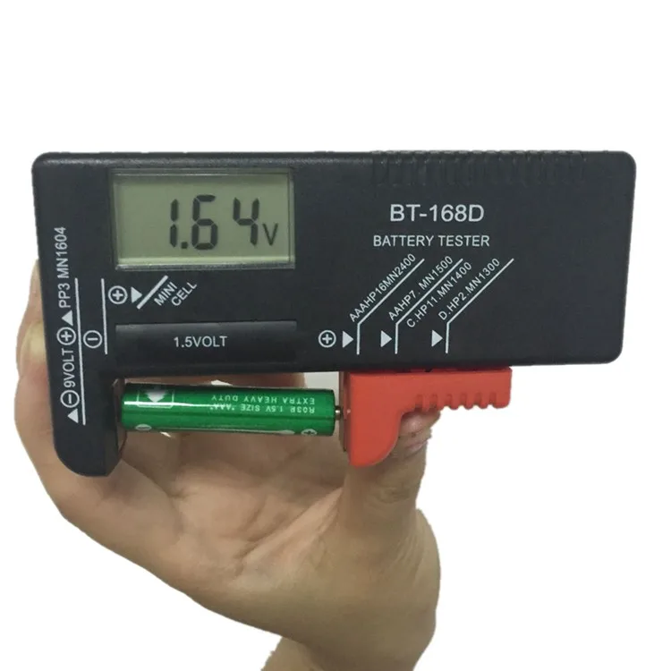 Портативный Умный Цифровой универсальный тестер батареи электронный аккумулятор измеритель мощности 9 в 1,5 в кнопочный элемент AAA AA C D батарея метр