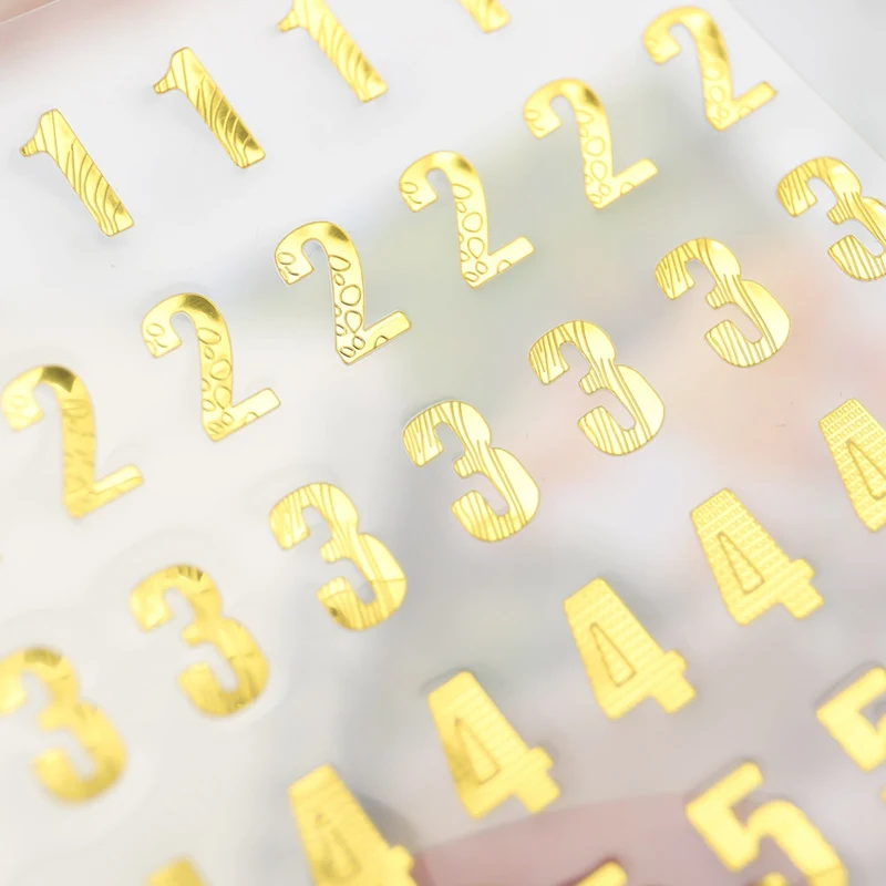 1 шт 9,5*17,5 см серебро/золото цифровые буквы цифры Декоративные наклейки для скрапбукинга DIY канцелярские наклейки