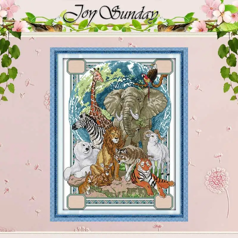 

Elephant tiger Animals counted Cross Stitch 11CT 14CT Cross Stitch Set Wholesale DIY Cross-stitch Kit Embroidery Needlework
