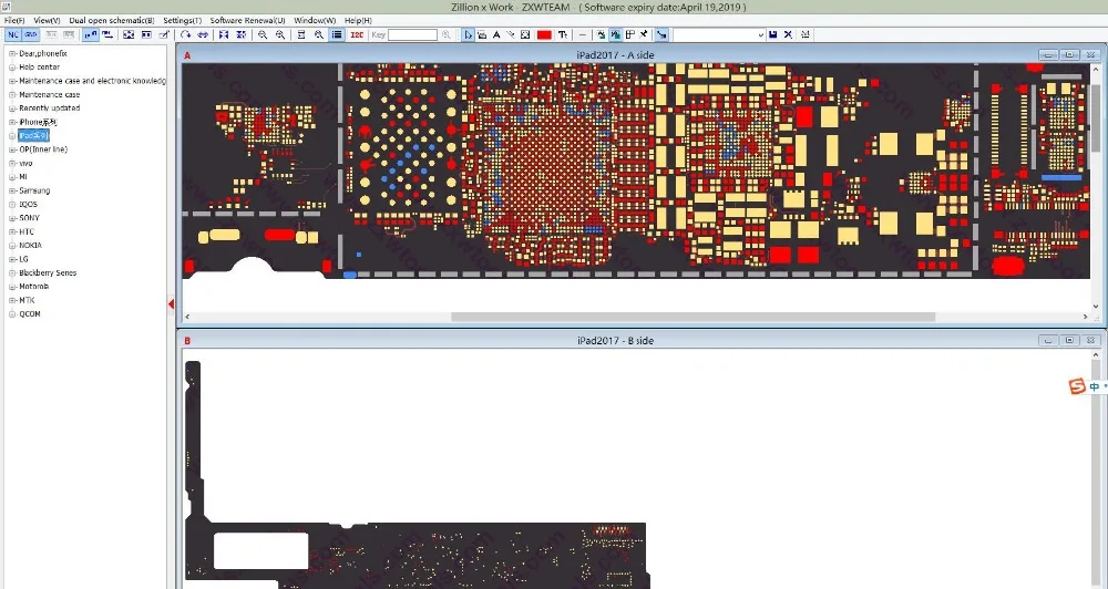Онлайн ZXWSOFT ZXWTEAM схема для iPhone samsung htc LG iPad Ремонт логической платы и диагностика схема карта
