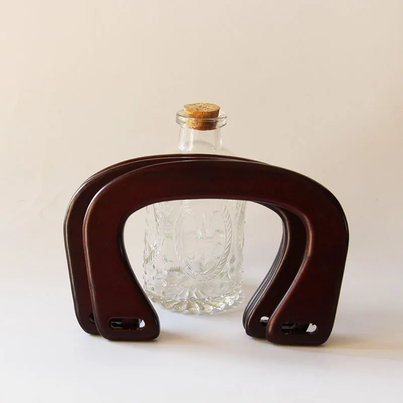 8 16x11 см Madera Maciza U Forma Madera Obag Manija De La Suspensión Del Bolso DIY аксессуары Monedero De Madera Marcos манго
